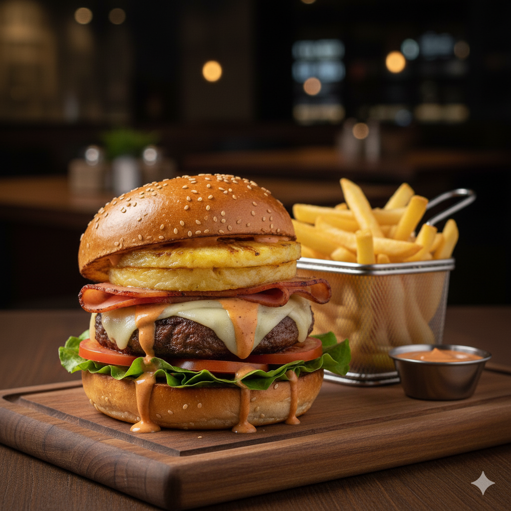 HAMBURGUESA HAWAIANA